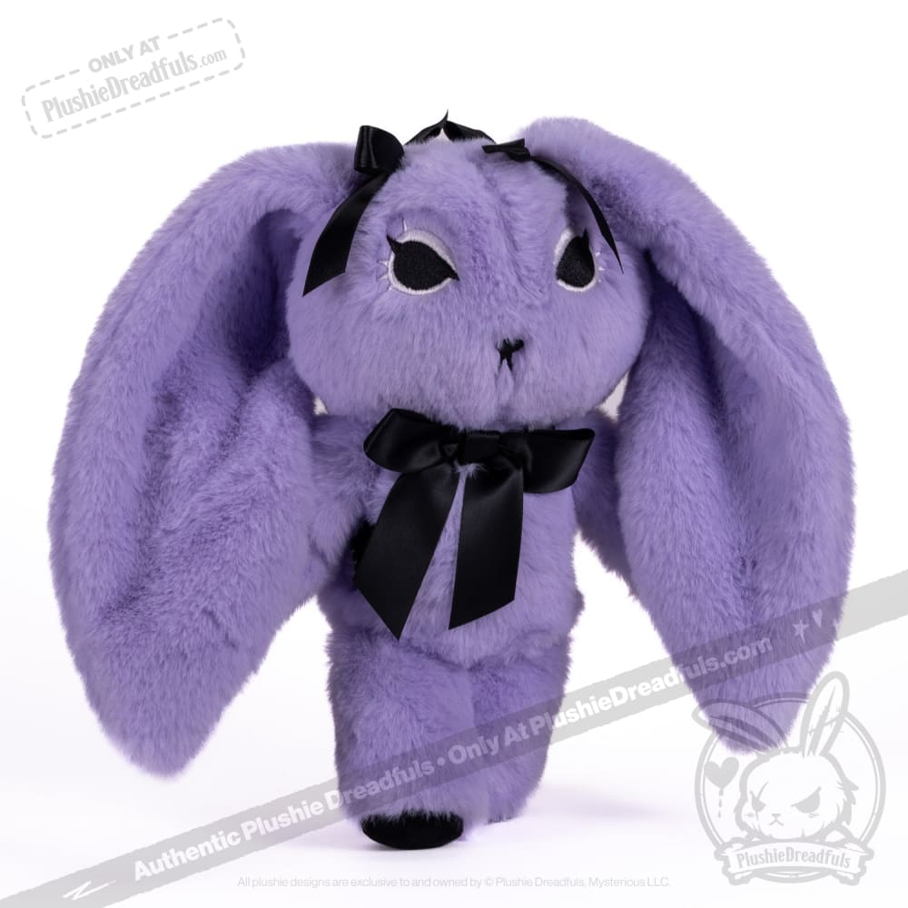 Goth Rabbit Plush Stuffed Animal - Soft Dark Aesthetic Plushie Dreadfuls for Gothic Decor, Bedroom Cuddling & Alternative Gift Ideas