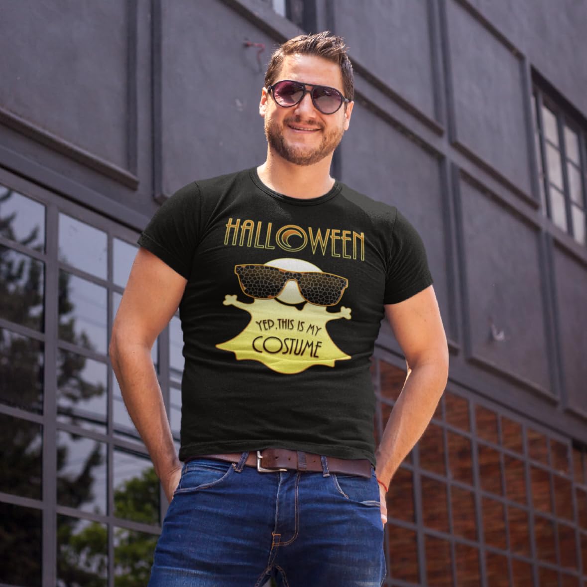 Funny Halloween T-Shirts for Men - Spooky Ghost Graphic Tees - Cool Halloween Costume Shirts for Parties & Trick or Treat