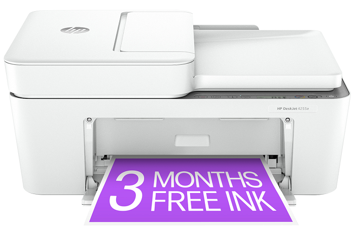 HP DeskJet 4255e All-in-One Wireless Inkjet Printer with Scanner, Copier & Fax | 3 Months Free Instant Ink | Perfect for Home Office, Remote Work & Small Business Printing Needs