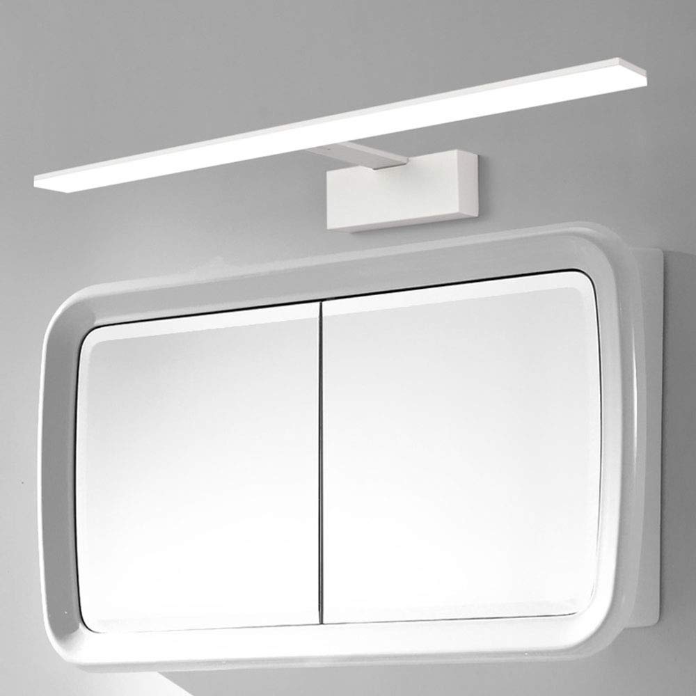 FMOGE 16W 72Cm IP44 Waterproof Stainless Steel LED Bathroom Mirror Light with Switch - Modern Wall Sconce for Bathroom, Bedroom, Vanity, Kitchen - Perfect for Makeup, Shaving & Home Decor (62CM Black)