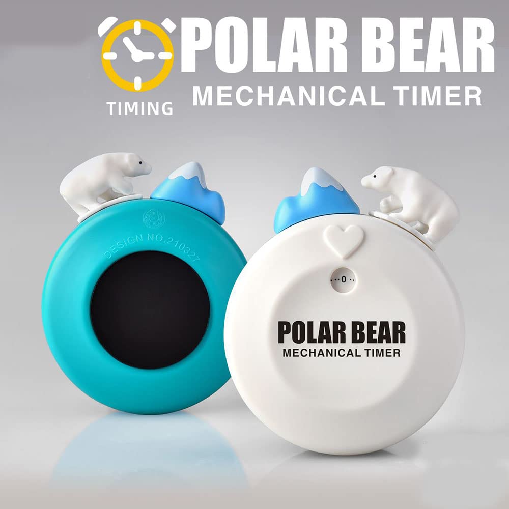Cartoon Bear Shape 60-Minute Mechanical Kitchen Timer - Manual Cooking Alarm Clock for Baking, Study & Home Decor (Blue) | Perfect for Kids, Students & Chefs