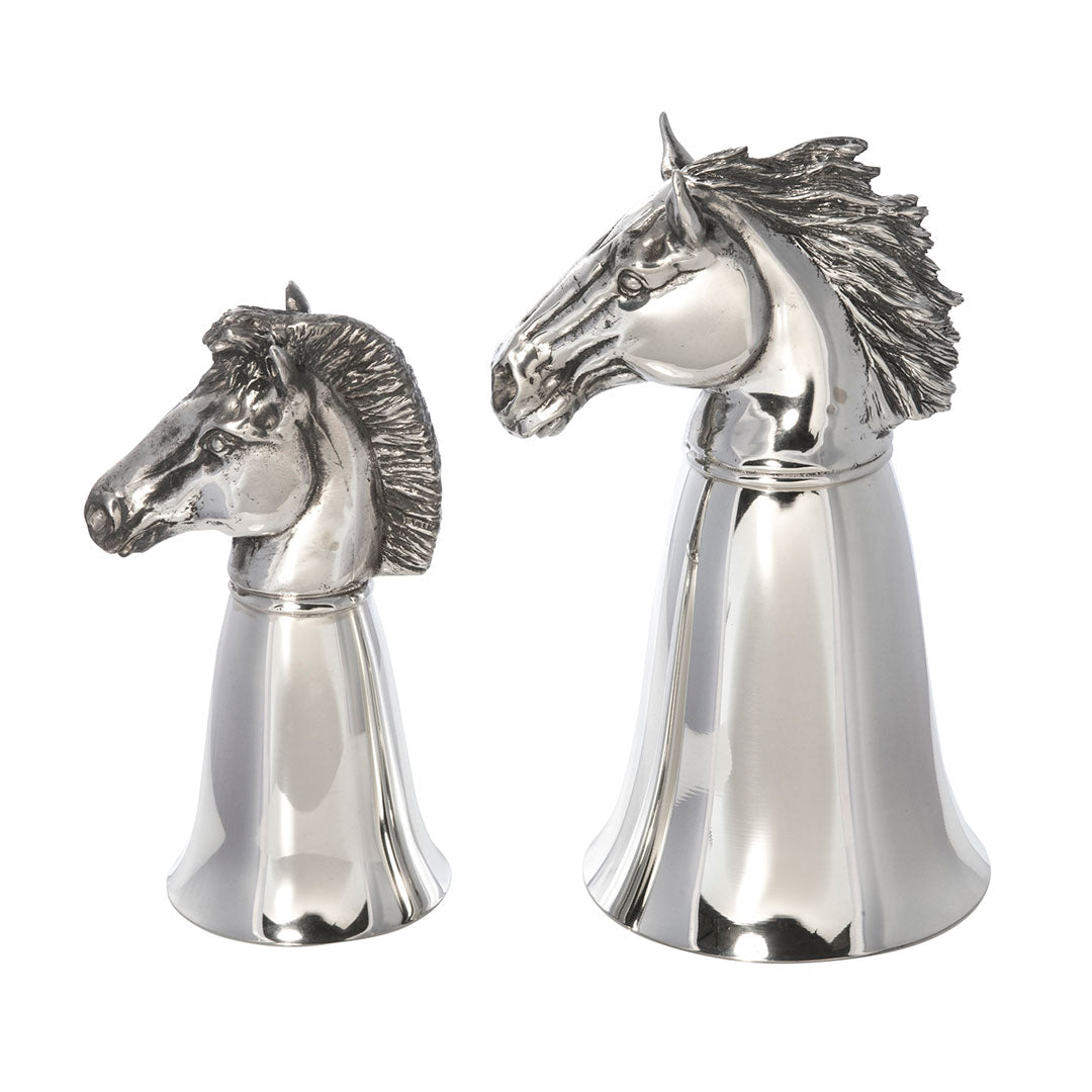 Vintage Pewter Foal Horse Stirrup Cup Jigger - 2.5oz Barware for Whiskey, Bourbon & Cocktails - Perfect for Home Bars, Parties & Equestrian Gifts
