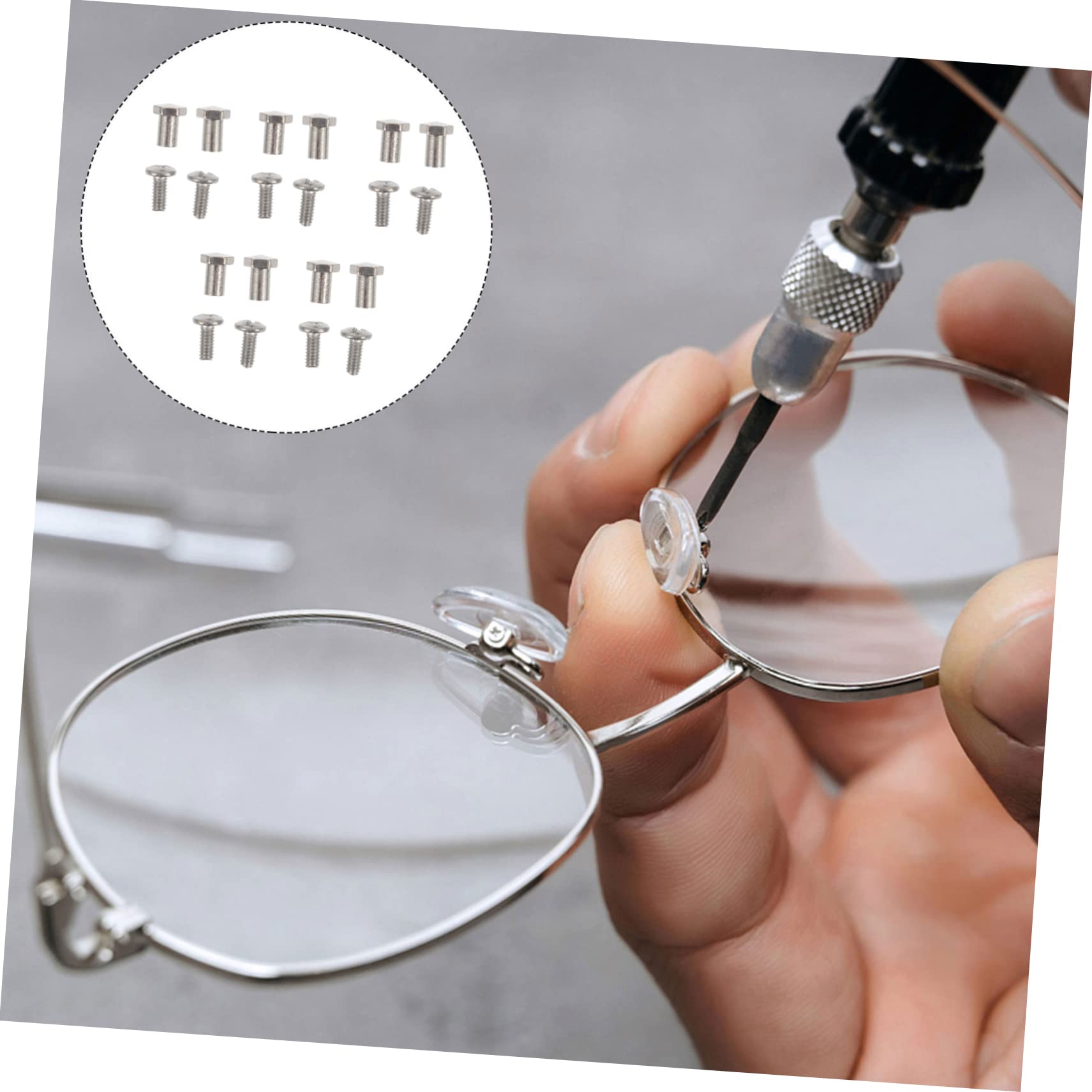 Lurrose 2 Sets Tiny Screws for Glasses Repair - Hinge Components & Replacement Parts for Eyeglass Frames - Perfect for DIY Glasses Fixing at Home or Office