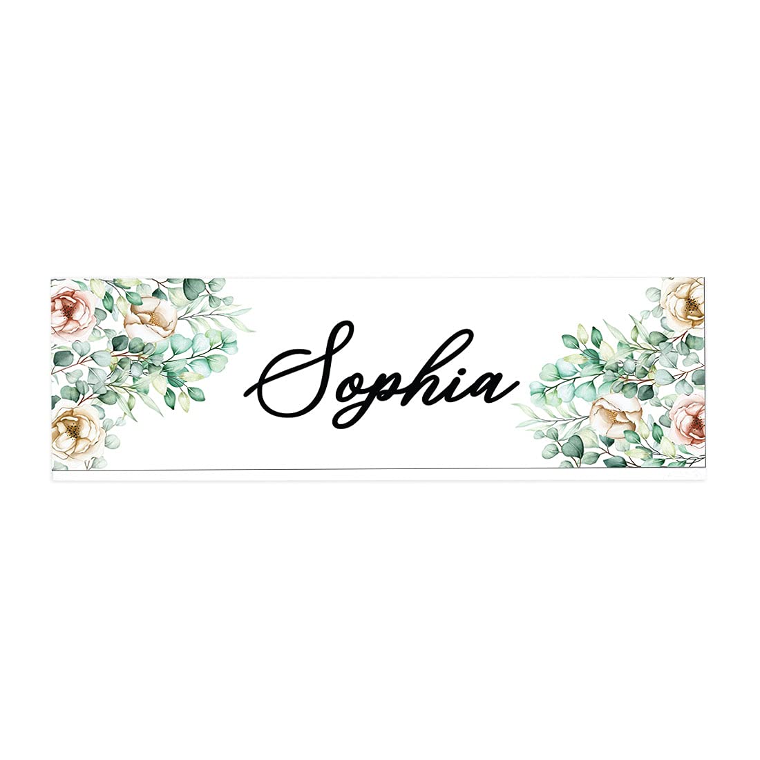 Custom Acrylic Name Plate - Personalized Watercolor Eucalyptus Design - 8