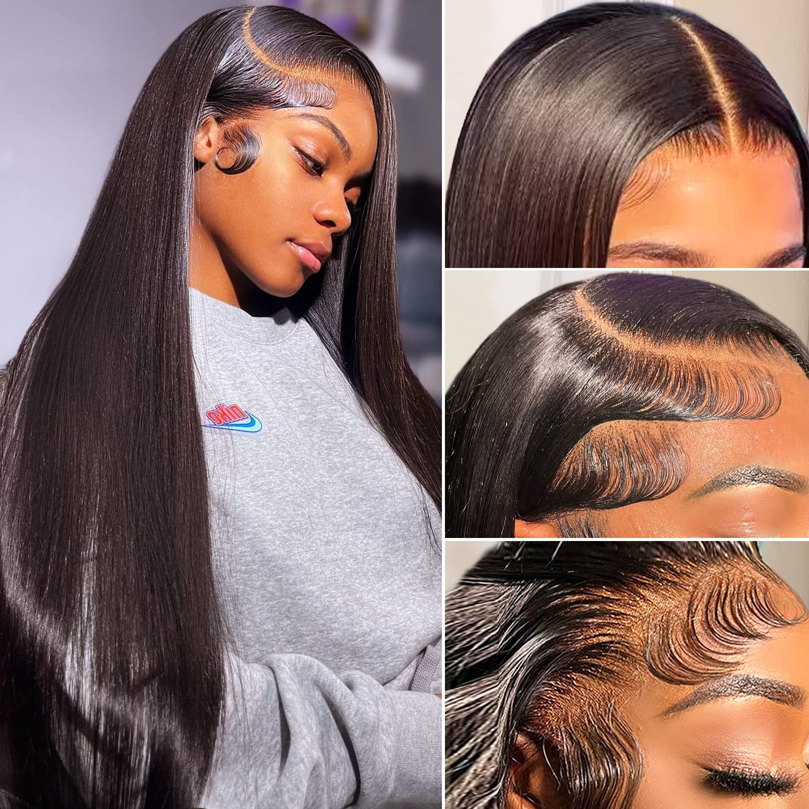 30 Inch Straight Lace Front Wigs Human Hair - Pre Plucked with Baby Hair, 13x4 HD Lace Frontal Wigs Brazilian Virgin Hair for Black Women - Perfect for Daily Wear, Parties, and Special Occasions