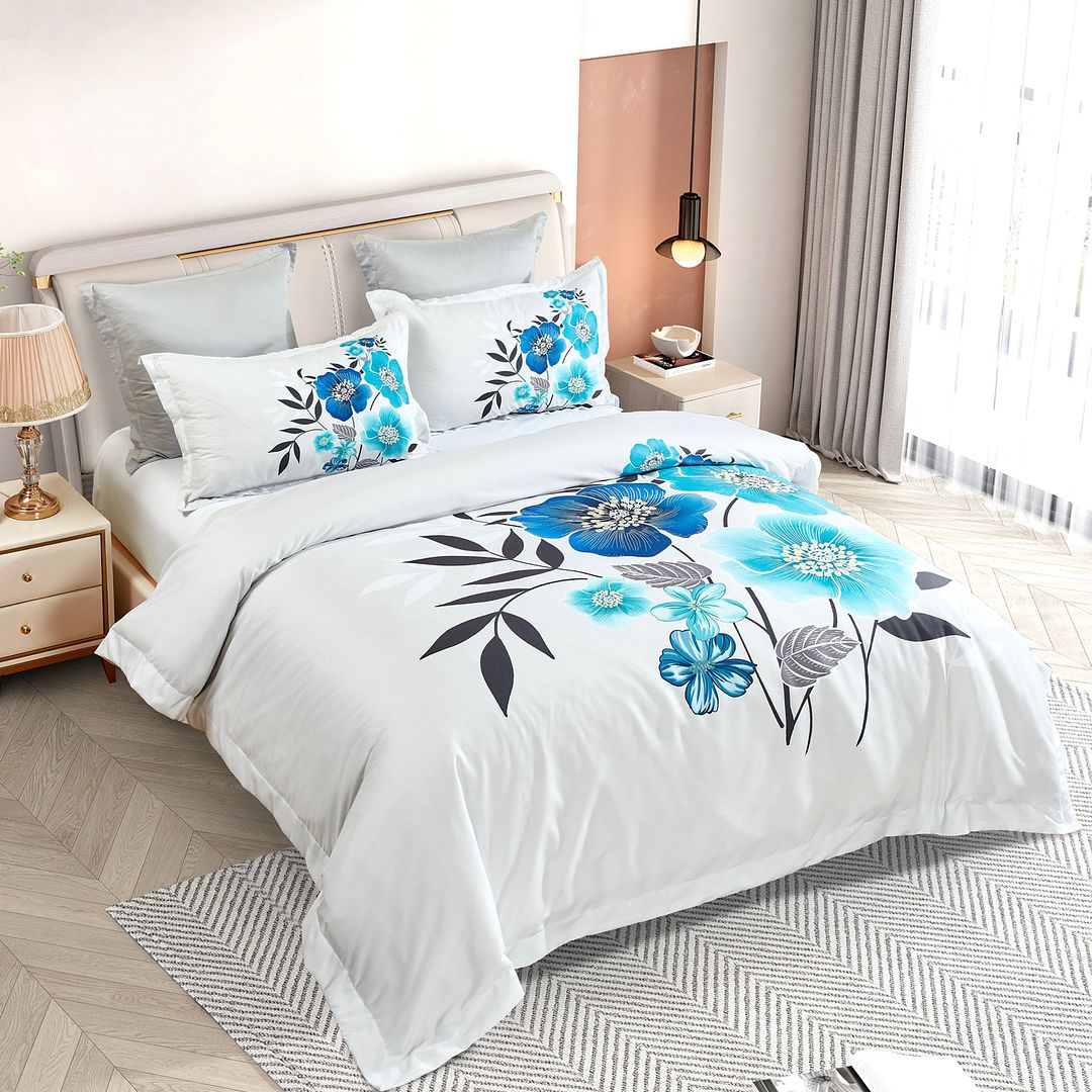 Braithe Floral Quilt Cover Set - Super King Size Bedding | Luxury Floral Design for Master Bedroom & Guest Room Decor