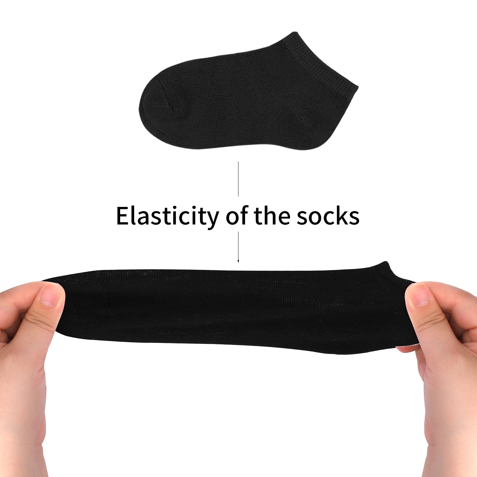 BOOPH 12 Pairs Kids Ankle Socks for Boys & Girls - Low Cut Half Cushioned Athletic Socks - Comfortable School, Sports & Everyday Wear