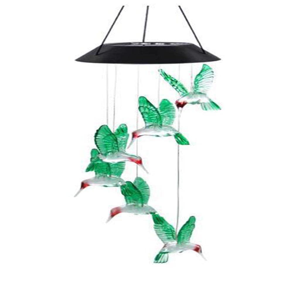 Solar Hummingbird Wind Chime Lights - 10 Pack Color Changing LED Garden Decorations for Outdoor Patio, Yard & Backyard | Weatherproof Solar-Powered Hanging Lights for Garden, Porch & Landscape Decoration