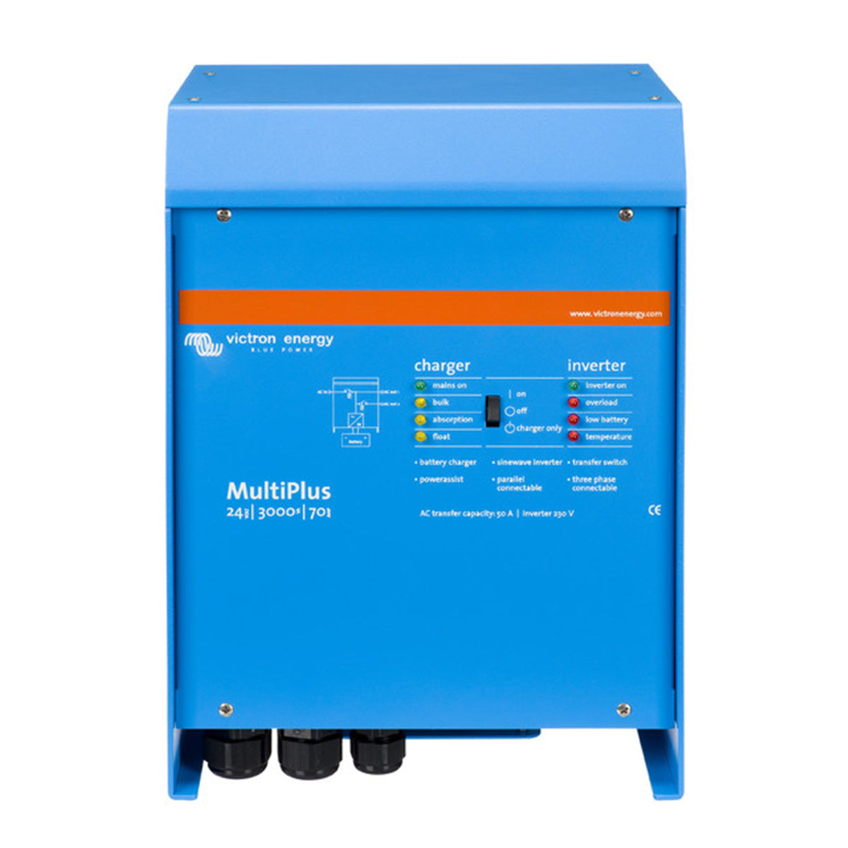 Victron Energy MultiPlus 24V 3000VA 70A 230V VE.Bus Pure Sine Wave Inverter Charger - Perfect for RVs, Boats & Off-Grid Solar Power Systems