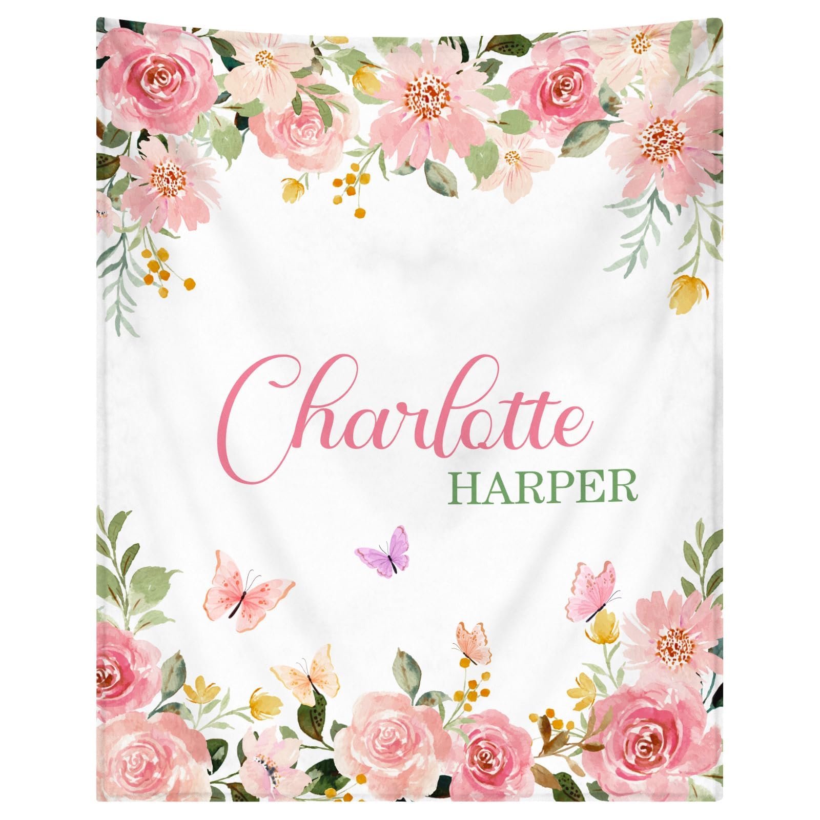 Personalized Baby Blankets for Girls & Women - Custom Name Fleece Blanket for Kids, Toddlers & Adults - Ultra Soft Bed Throw for Newborns - Perfect Baby Shower Gift & Birthday Present - Great for Nursery, Travel, and Cozy Family Moments