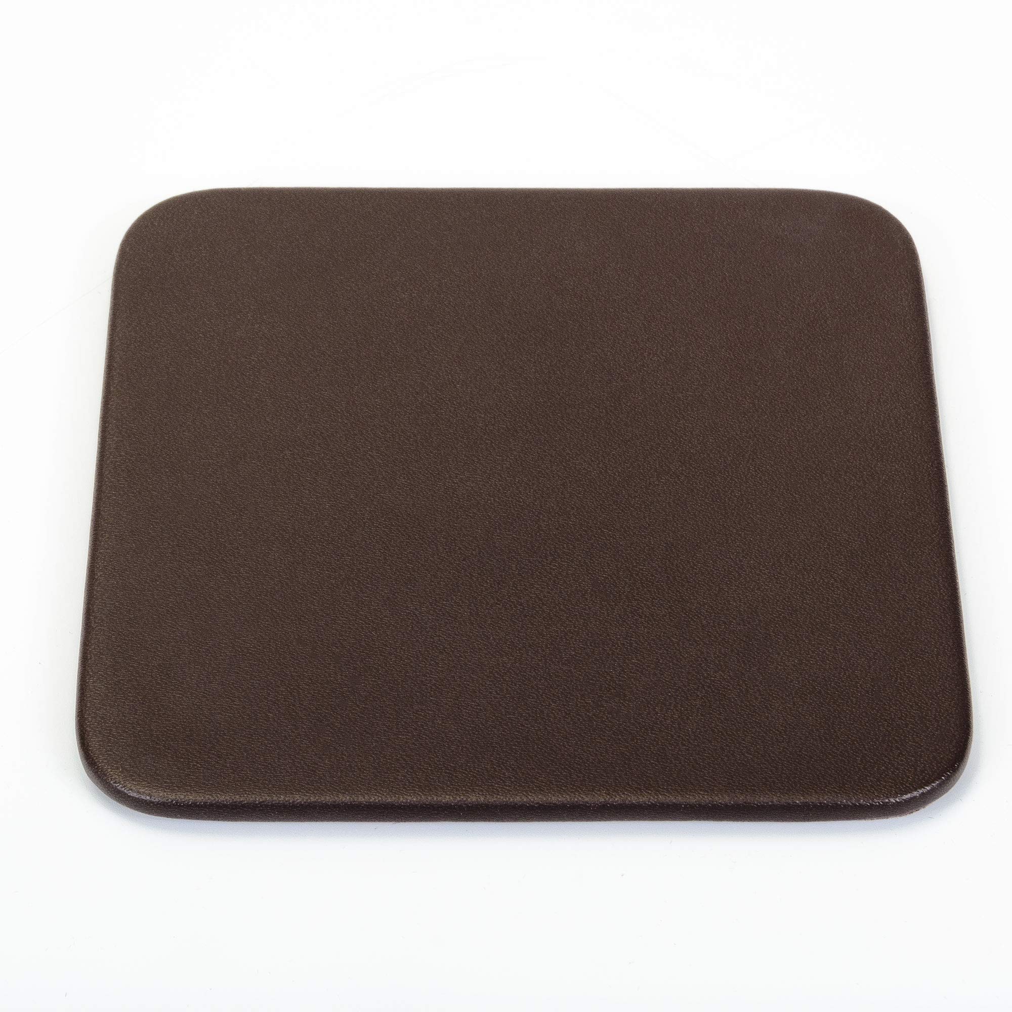 Premium Brown Leather Chocolate Holder - Set of 10 Square Coasters for Wine, Coffee & Dessert - Elegant Table Decor for Parties, Weddings & Home Dining