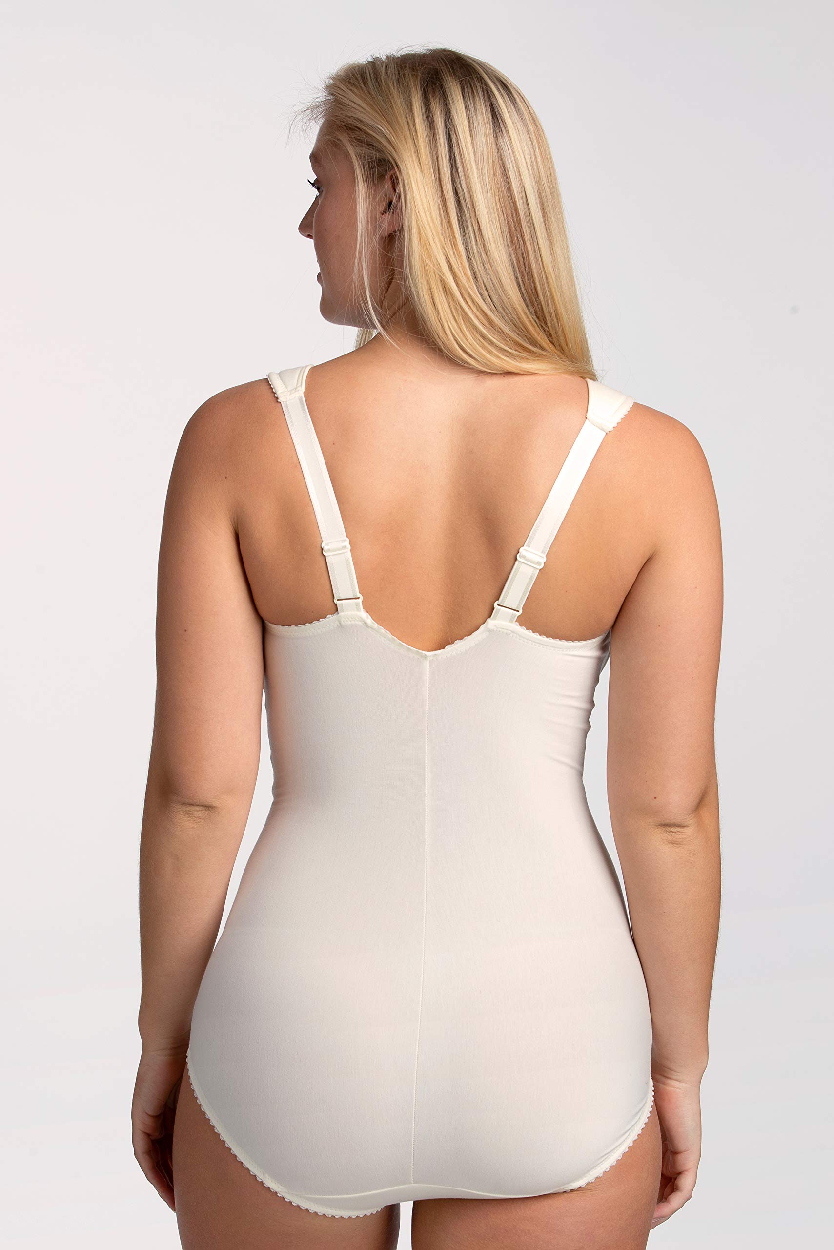 Miss Mary of Sweden Women's Comfortable Non-Wired Cotton Lace Shaping Bodysuit - Perfect for Everyday Wear, Layering & Special Occasions