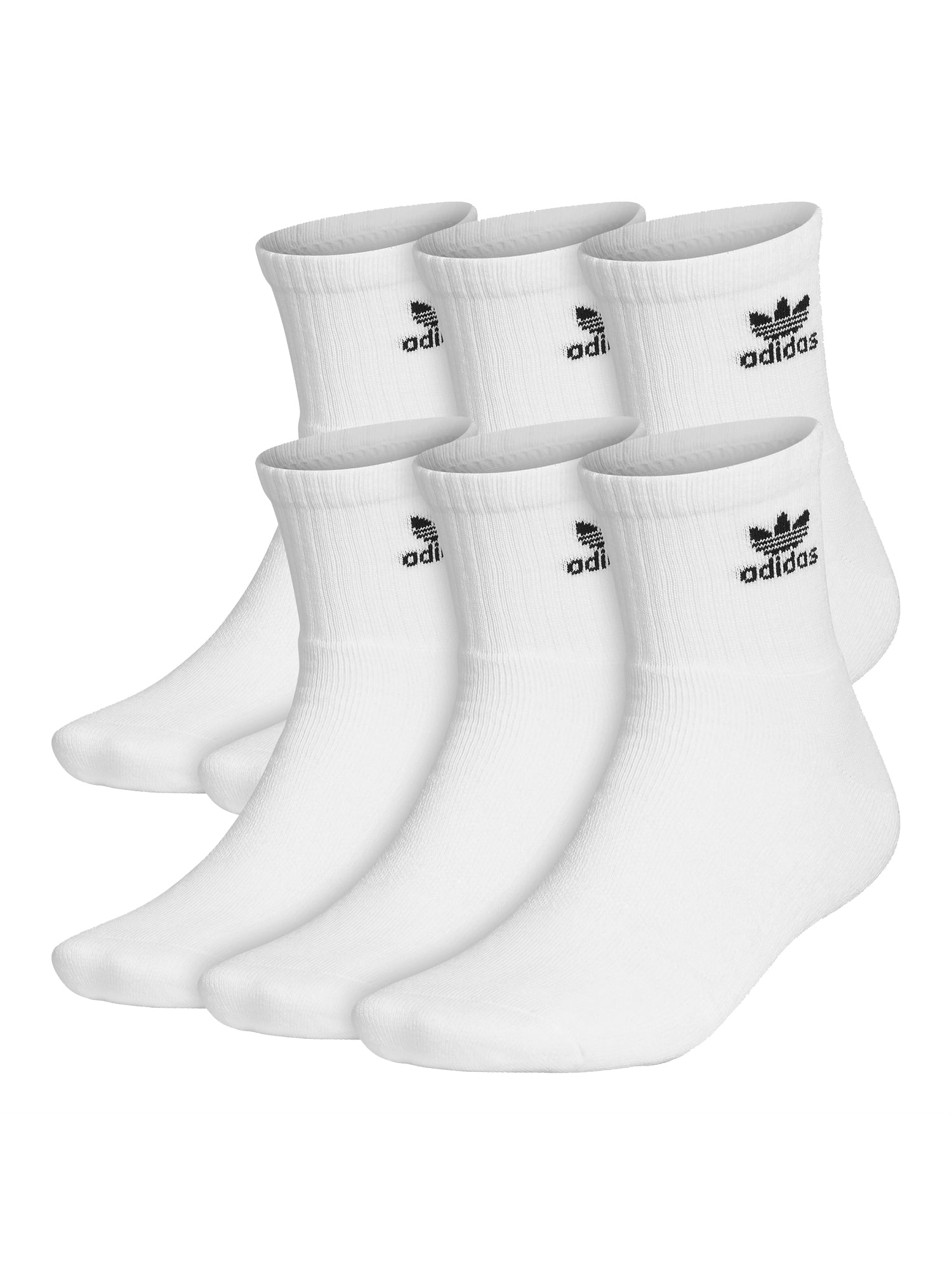 Adidas OG Trefoil 6-Pack Quarter Socks - Comfortable Athletic Socks for Running, Gym & Casual Wear