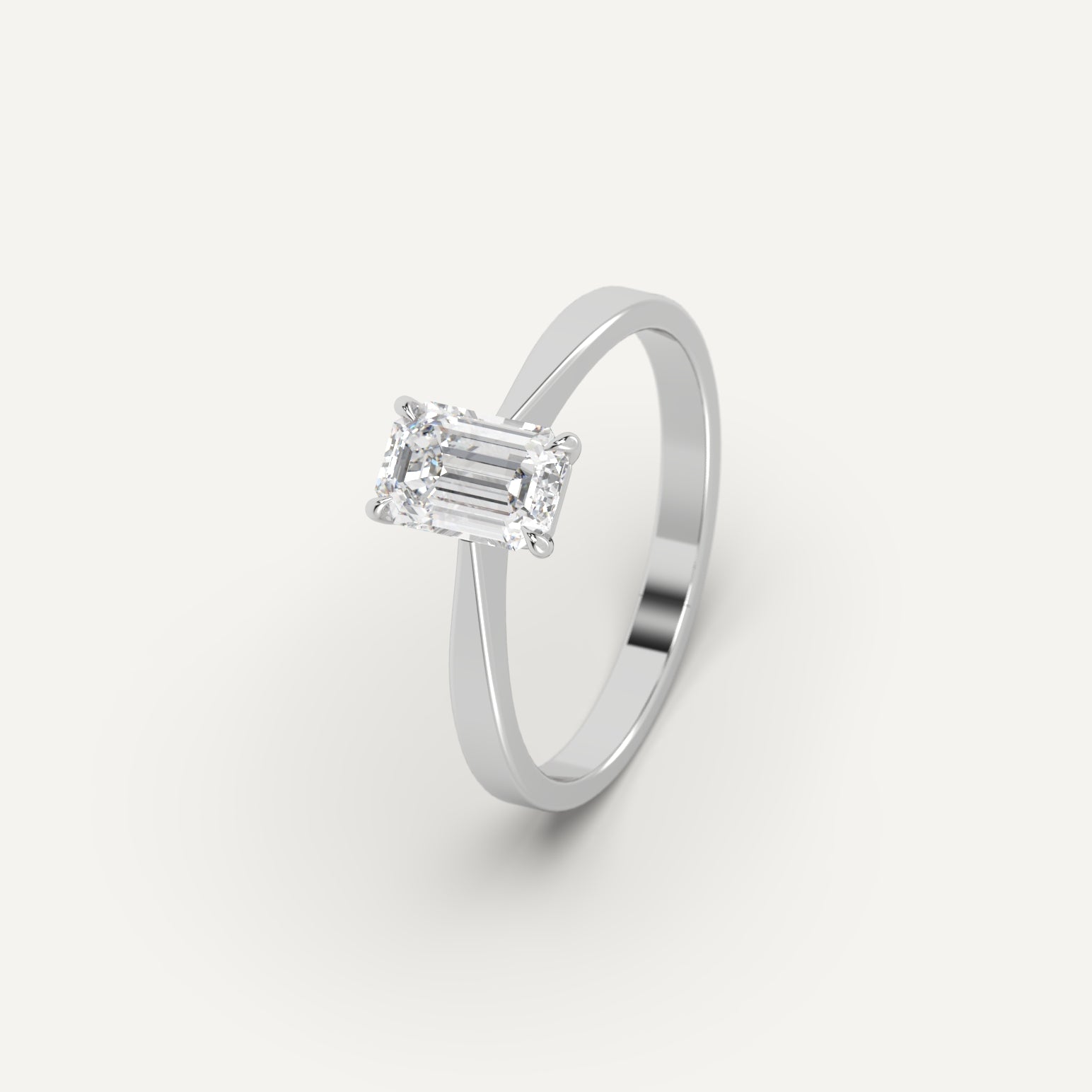 1 Carat Emerald Cut Diamond Ring - Elegant Solitaire Engagement Ring for Women, Perfect for Proposals, Anniversaries & Special Occasions