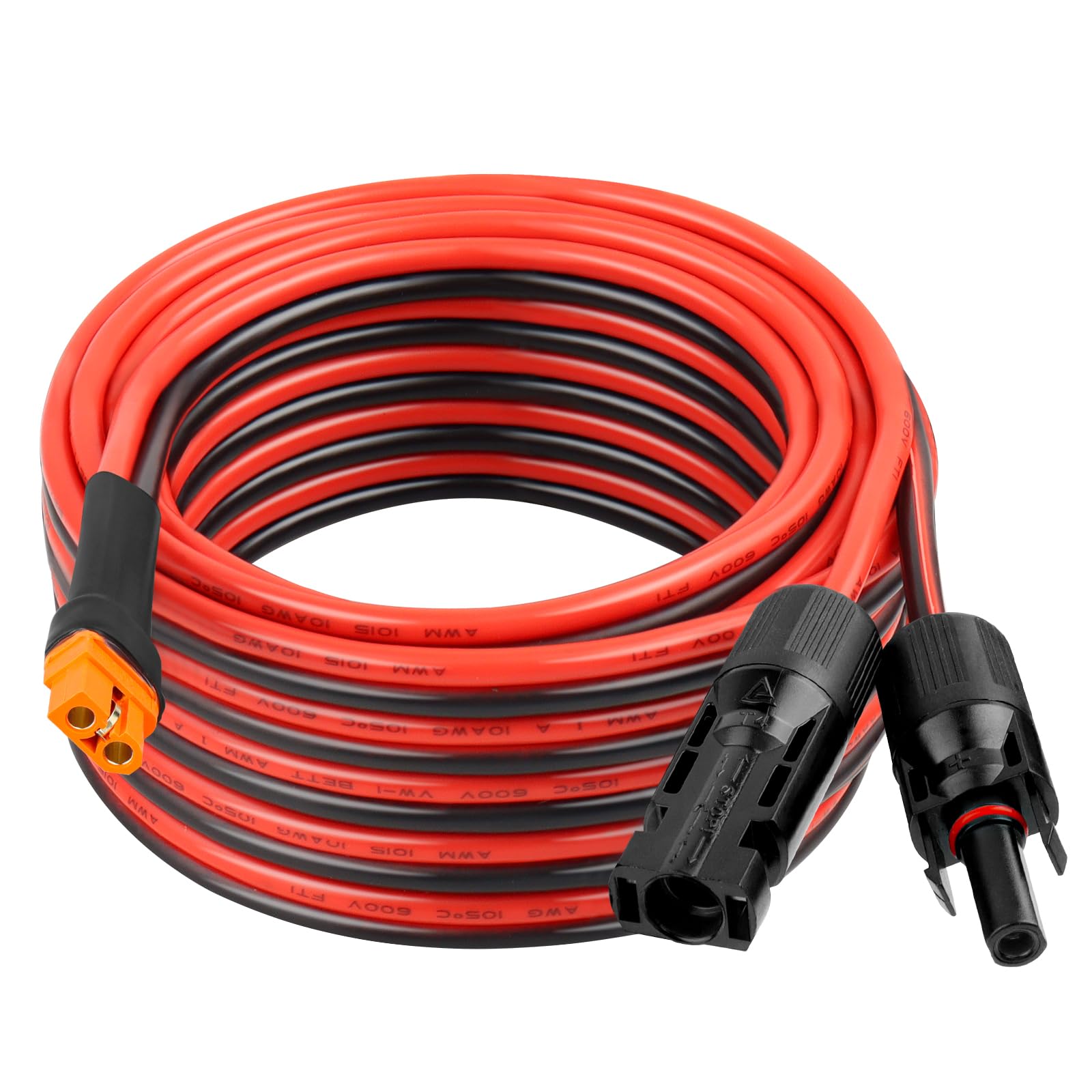 XRDS 25FT 10AWG XT60i Solar Panel Extension Cable - Tinned Copper Wire with PVC Jacket for Power Stations & Portable Generators - Perfect for Off-Grid Camping, RV Solar Systems, and Emergency Power Backup