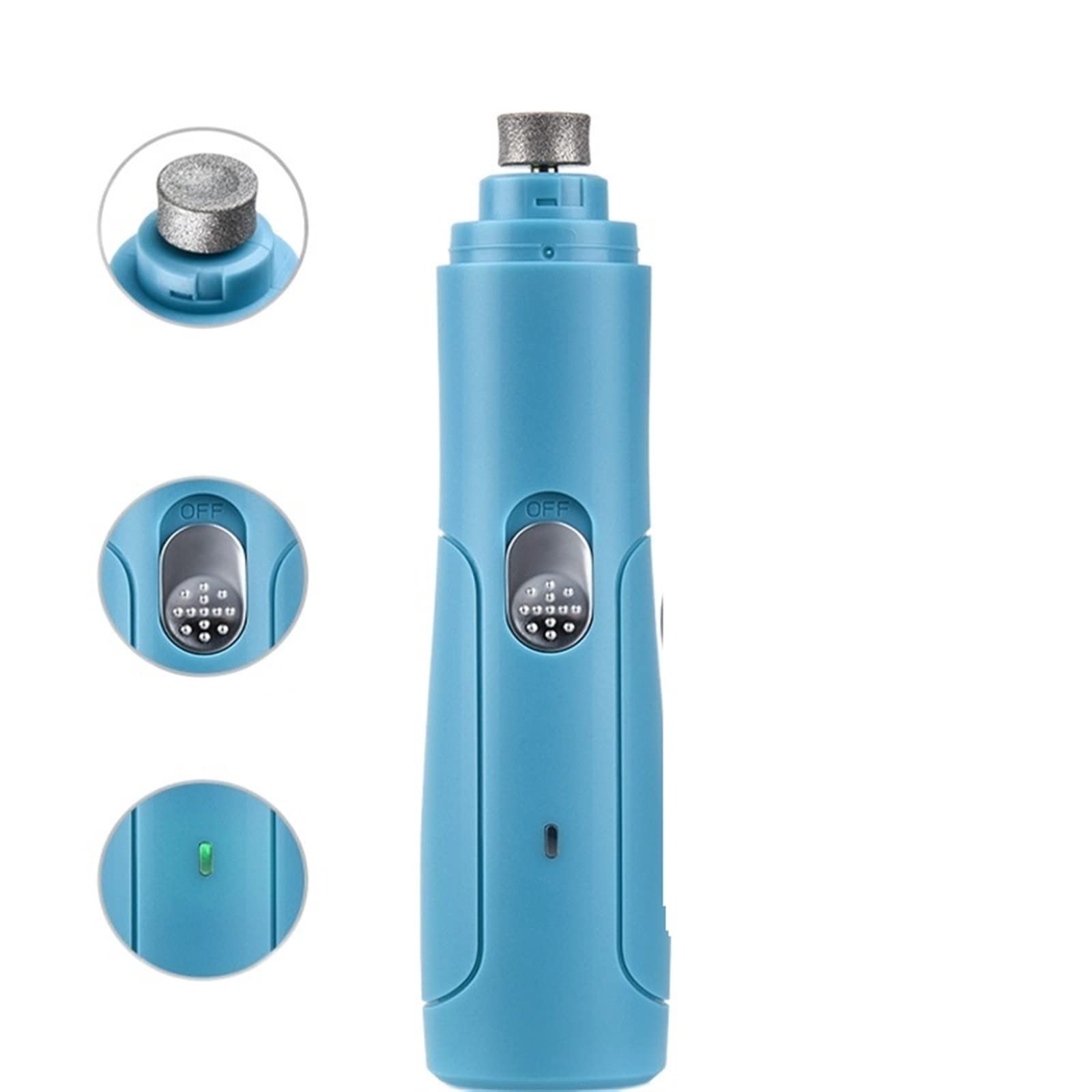 LATINDAY Electric Pet Nail Clippers - Rechargeable USB Dog & Cat Nail Grinder with Quiet Motor | Professional Grooming Tool for Safe Nail Trimming | Perfect for Small & Medium Pets at Home or Grooming Salon (Green)