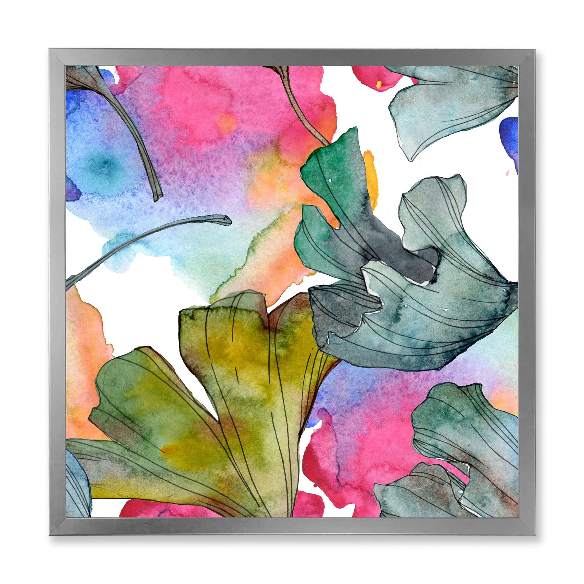 Ginkgo Biloba Leaf Framed Wall Art - Traditional Botanical Decor for Living Room, Bedroom & Office - Nature-Inspired Home Decor