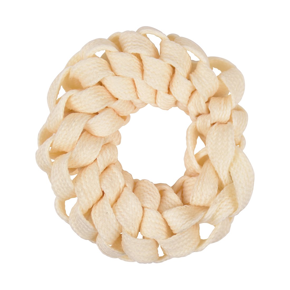 Soft Shoelace Hair Scrunchies - Elastic Hair Ties for Women (Set of 2, Cream) - Perfect for Workouts, Office & Everyday Use