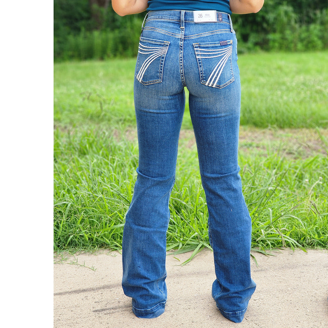 7 For All Mankind Women's Positano Dojo Trouser - Slim Fit Stretch Denim Pants for Women | Comfortable & Stylish Casual Wear for Work, Travel & Everyday Outfits