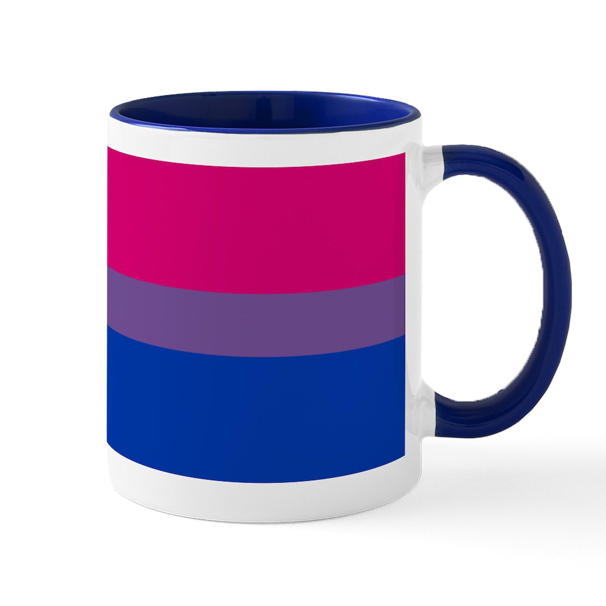 Bisexual Pride Mug 11 oz (325 ml) - Ceramic Coffee Cup with Rainbow Design - Perfect for LGBTQ+ Support, Office Use & Gift Giving