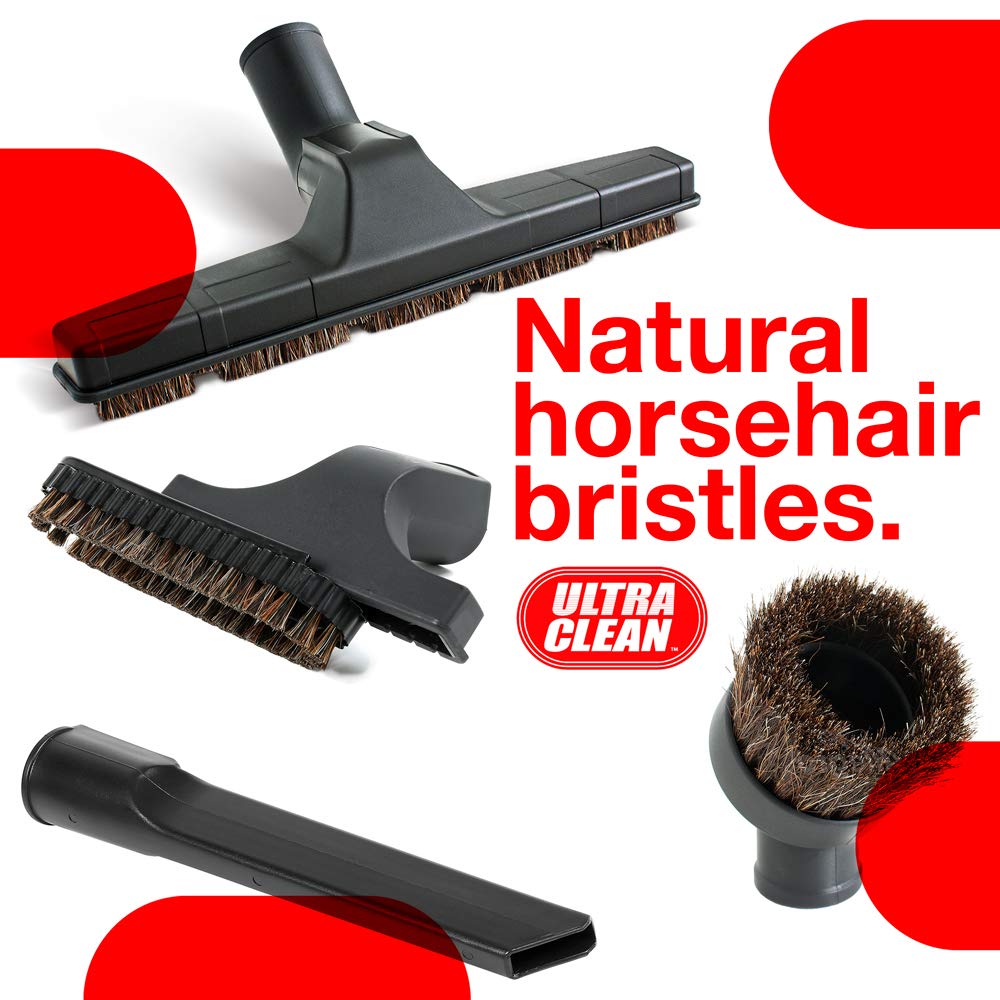 Ultra Clean Central Vacuum Carpet Attachment Kit with Adjustable Height Electric Powerhead - 30ft Hose & Deluxe Tools (Black) for Deep Cleaning Carpets, Upholstery & Stairs - Perfect for Home & Office Use