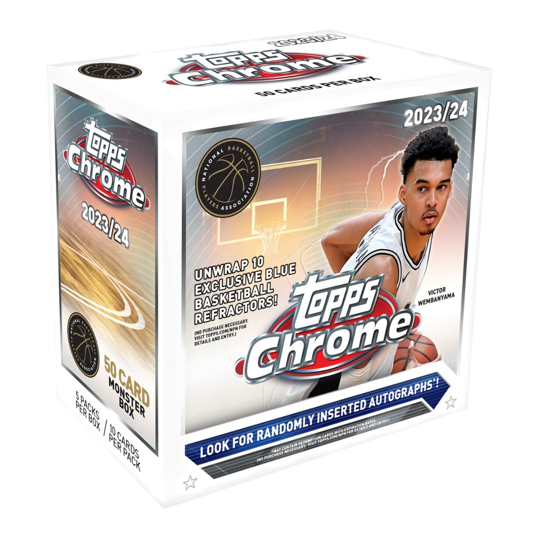 2023-2024 Topps Chrome Basketball Mega Monster Box - 24-Pack Trading Cards Collection - Perfect for Collectors, Gifts & Fantasy Sports Enthusiasts