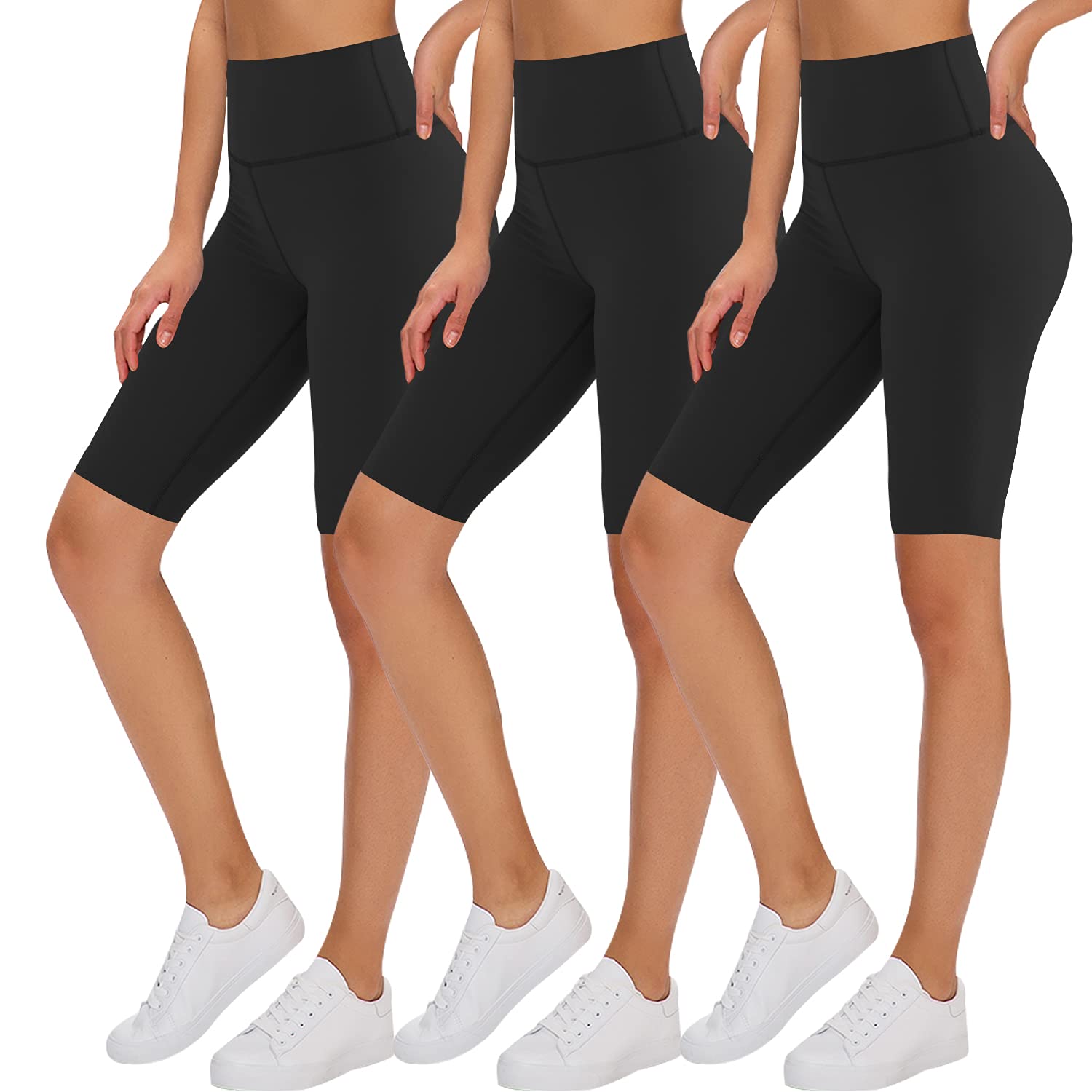 COOLOVER Women's High Waist Yoga Shorts - Tummy Control Workout Biker Running Compression Athletic Shorts for Gym, Pilates & Active Lifestyle