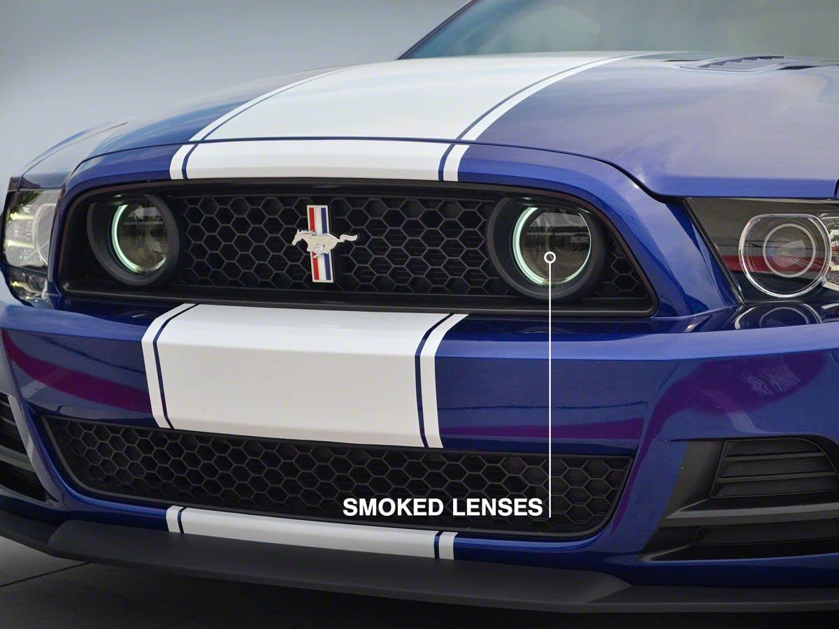 Raxiom CCFL Halo Fog Lights - Smoked Lens for 2013-2014 Ford Mustang GT | Premium Aftermarket Lighting for Enhanced Visibility & Style | Perfect for Night Driving & Custom Car Upgrades