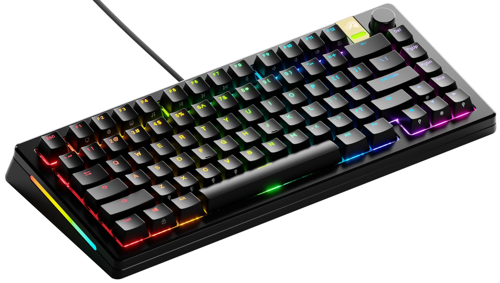 Glorious GMMK 3 PRO HE Mechanical Gaming Keyboard - 75% TKL Layout, Rapid Trigger Hall Effect Switches, Hot-Swappable MX & Magnetic Switches, 8K Polling Rate, Modular Aluminum Frame, QWERTY US Layout - Black | Perfect for Competitive Gaming & Professional Typing