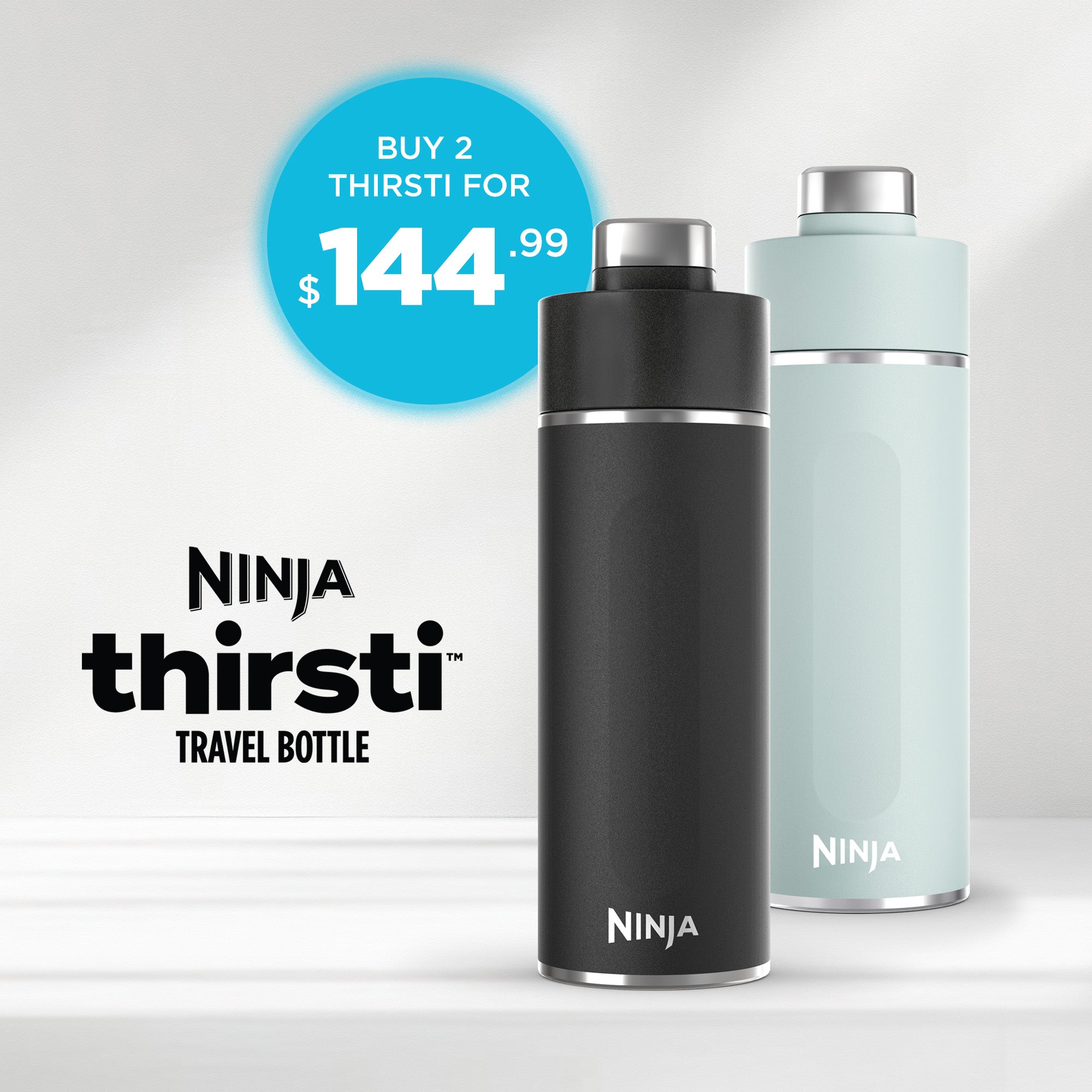 Thirsti 700ml Insulated Travel Water Bottle - 2 Pack, Stainless Steel, Leak Proof, Keeps Drinks Cold/Hot for 24 Hours - Perfect for Gym, Hiking, Camping & Outdoor Activities - $144.99