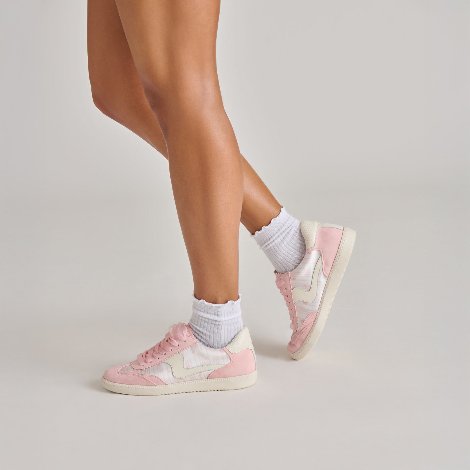Byrdie Golf Sneakers for Women - Pink Floral Nylon Athletic Shoes - Perfect for Golf, Walking & Casual Wear