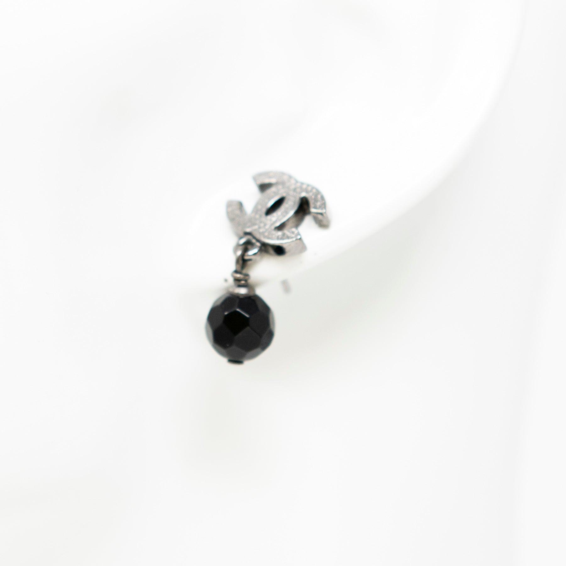 Chanel Black Bead CC Drop Earrings for Women - Luxury Fashion Jewelry for Parties, Weddings & Special Occasions