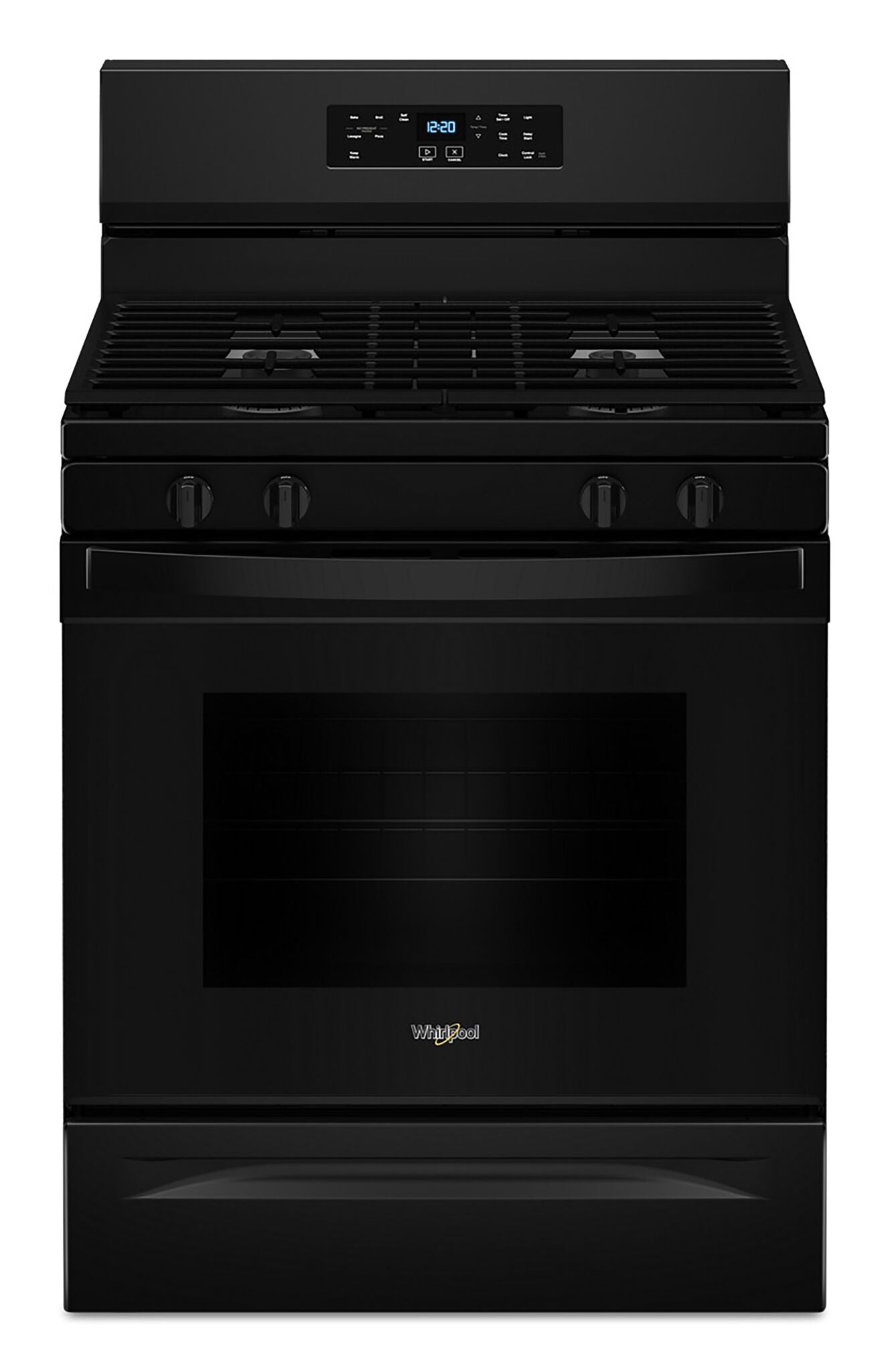 Whirlpool WFGS3530RB 30-Inch Black Gas Range - 5.0 Cu Ft Capacity, 5 Sealed Burners, True Convection - Perfect for Home Kitchens & Professional Cooking