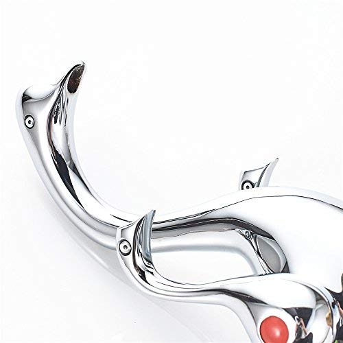 Premium Solid Brass 2-Handle Swan Neck Bathroom Sink Faucet - Hot & Cold Water Mixer Tap with Chrome Finish for Vanity, Powder Room & Guest Bathroom