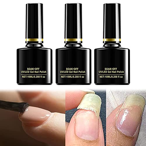 Professional Nail Repair & Protection Gel - Strengthening Base Coat for Weak, Split & Damaged Nails (3-Pack) | At-Home Nail Care Solution for Salon-Quality Results