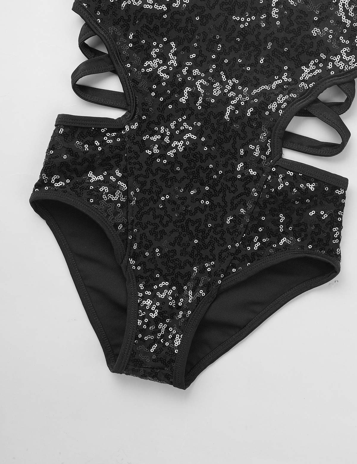 Sparkly Girls Ballet Leotard with Sequins & Strappy Back - Dance Gymnastics Bodysuit for Ballerina Training & Performance (Ideal for Recitals, Competitions & Dance Classes)
