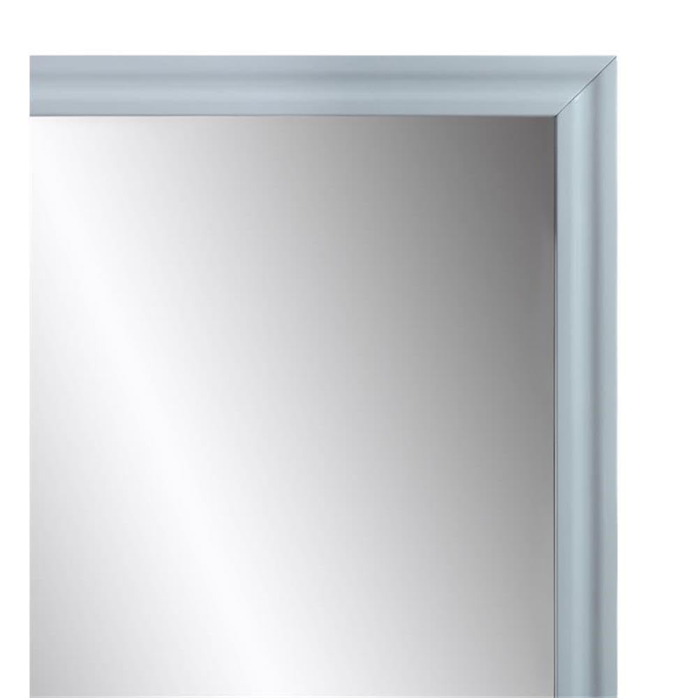 Acme Gaines Rectangle Wooden Frame Mirror - Gray High Gloss Finish - Modern Home Decor for Bedroom, Bathroom & Entryway