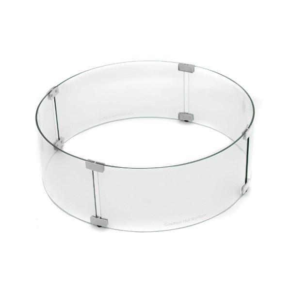 Round Glass Wind Screen for Fire Pit - Outdoor Patio, Backyard, Camping Fire Protection Accessory
