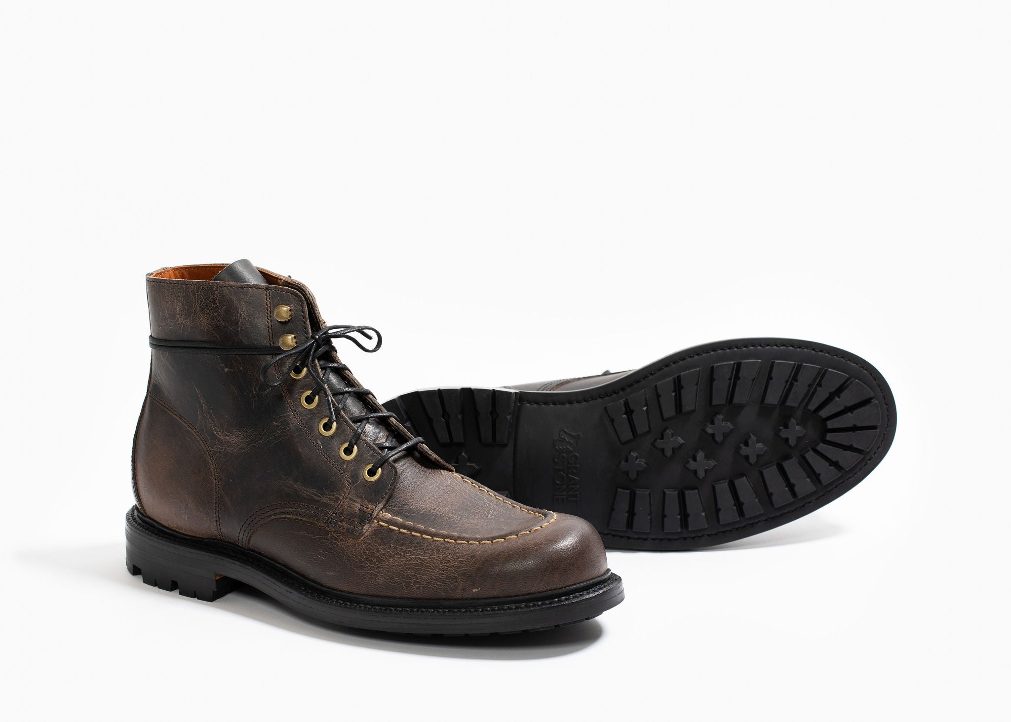 Premium Brass Black Waxed Deer Boots - Durable & Stylish for Outdoor Hiking, Hunting & Casual Wear