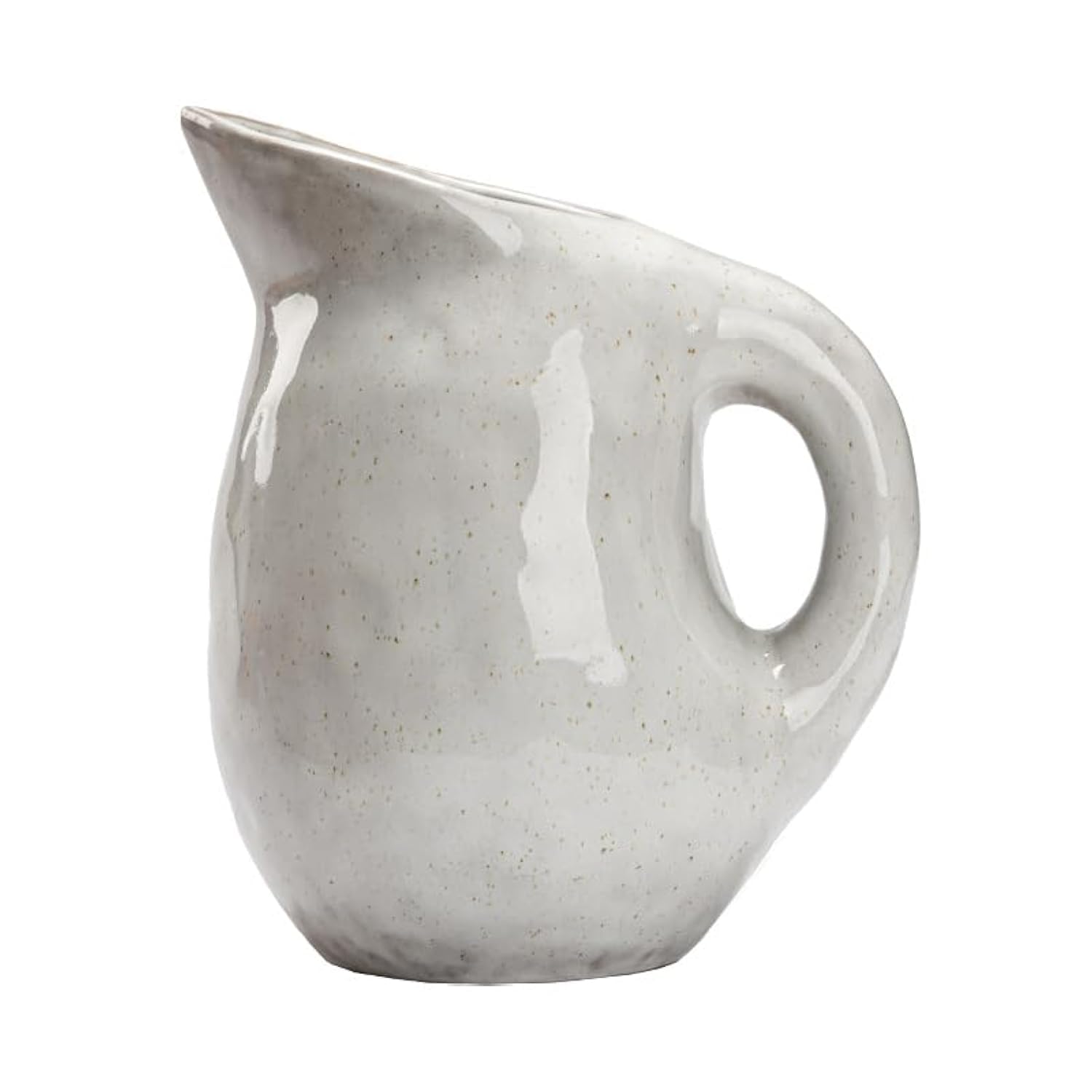 Vintage Ceramic Pitcher with Handle - Stain Resistant Stoneware Pitcher Vase for Flowers, Home Decor, Housewarming Gift for Mom - Perfect for Farmhouse, Rustic & Boho Home Decor, Kitchen, Dining Table Centerpiece
