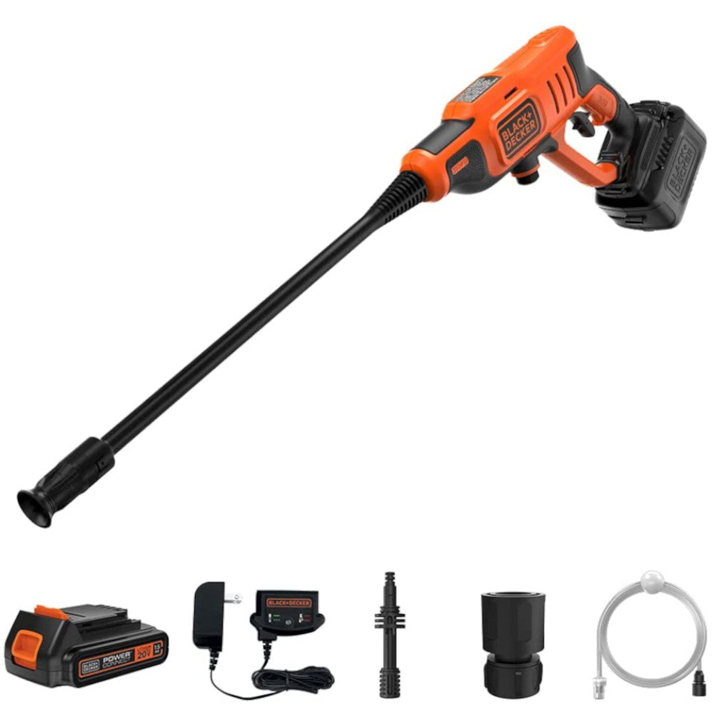 BLACK+DECKER 20V MAX Cordless Pressure Washer, 350 PSI High Power Electric Cleaner for Driveway, Patio, Deck & Outdoor Cleaning - BCPW350C1