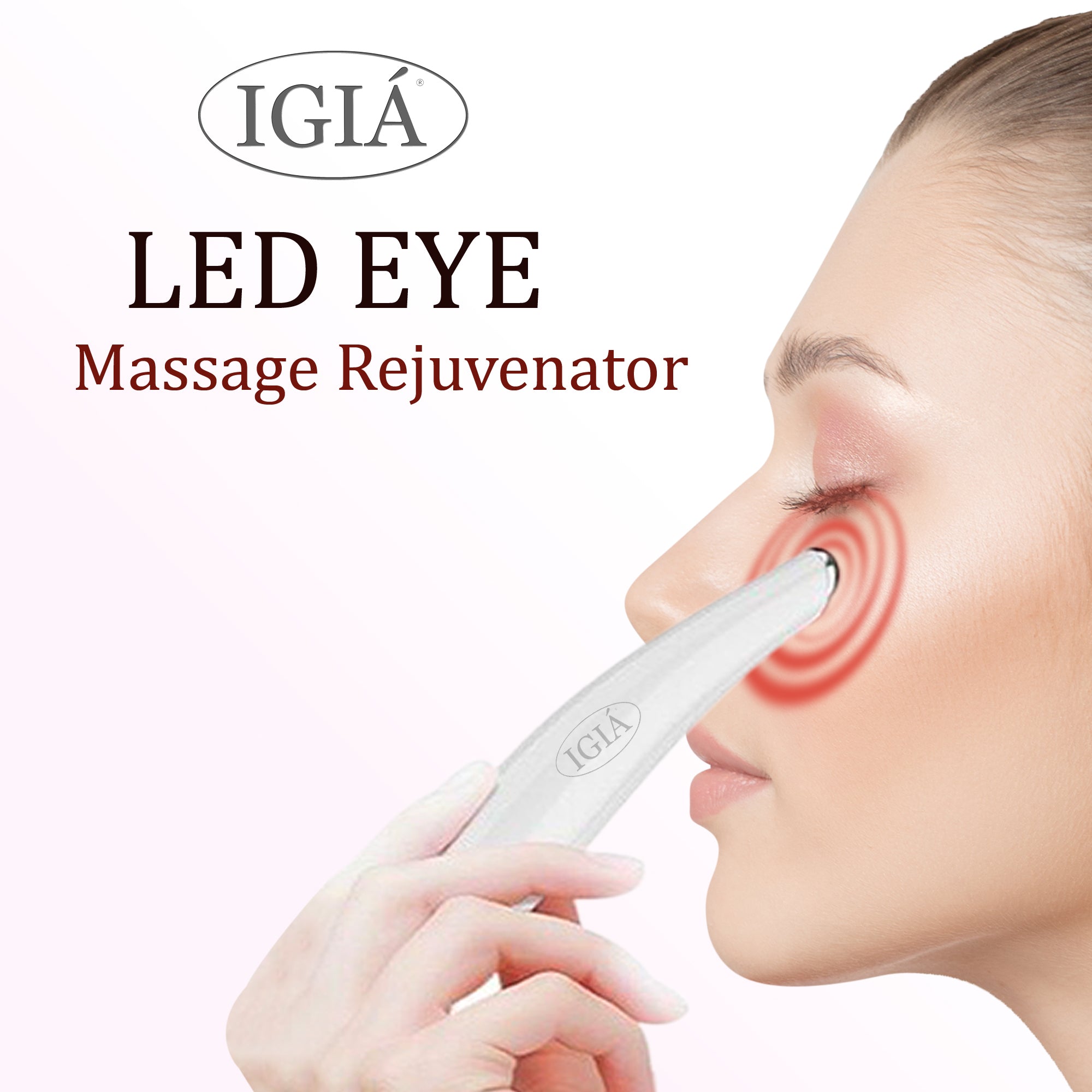 DermaGlow LED Eye Massage Rejuvenator - Anti-Aging Eye Therapy for Dark Circles & Puffiness | At-Home Spa Treatment for Relaxation & Skincare