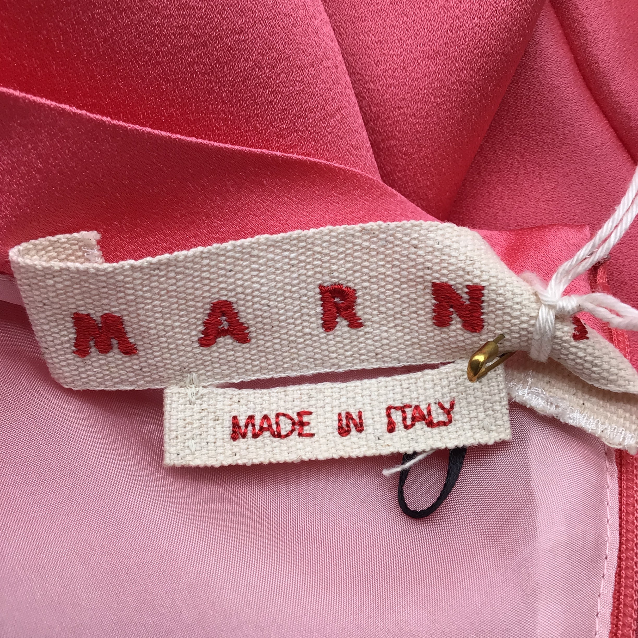 Marni Pink Candy Washed Crepe Satin Dress - Elegant Women's Party Gown for Evening Events, Weddings & Special Occasions