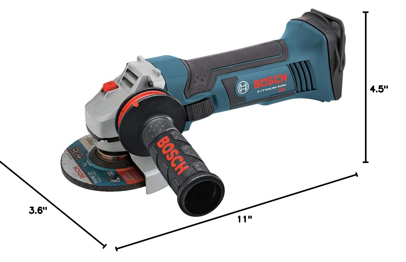 Bosch GWS18V-45-RT 18V Cordless Angle Grinder - 4-1/2 Inch, Bare Tool (Renewed) - Perfect for Metal Cutting, Grinding & Sanding in Construction & DIY Projects