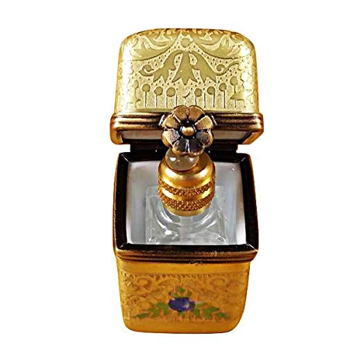 French Limoges Porcelain Collectible Figurine Box - Gold Tall with 1 Bottle - Hand-Painted Gift for Collectors, Home Decor & Luxury Present