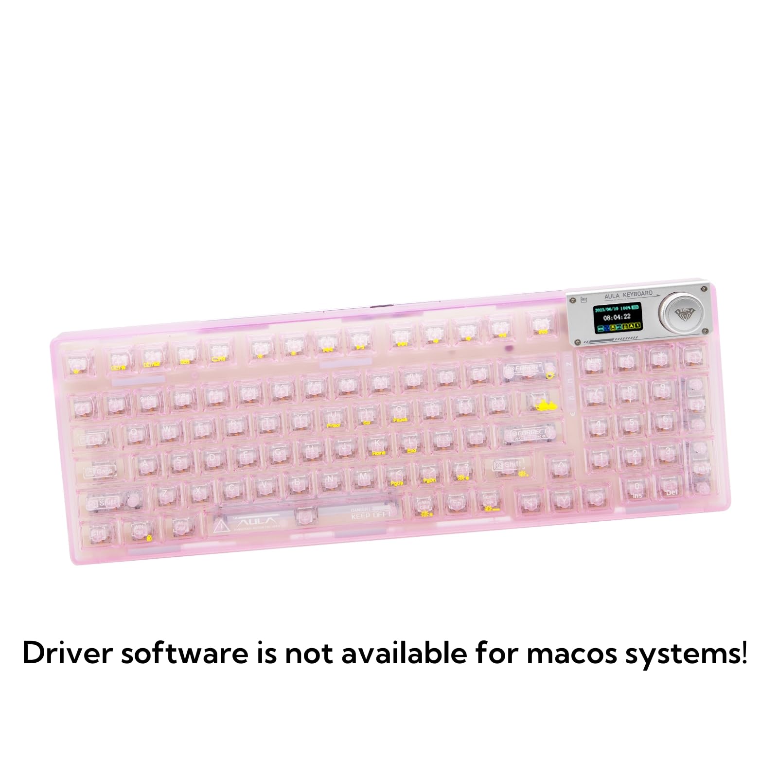 F98Pro 95% Hot-Swappable Wireless Mechanical Keyboard - Bluetooth 5.0/2.4Ghz/USB-C Connectivity, RGB Backlit Gaming Keyboard with Transparent Keycaps, OLED Display & 4000mAh Battery (Pink) - Perfect for Gaming, Office Work & Typing Enthusiasts