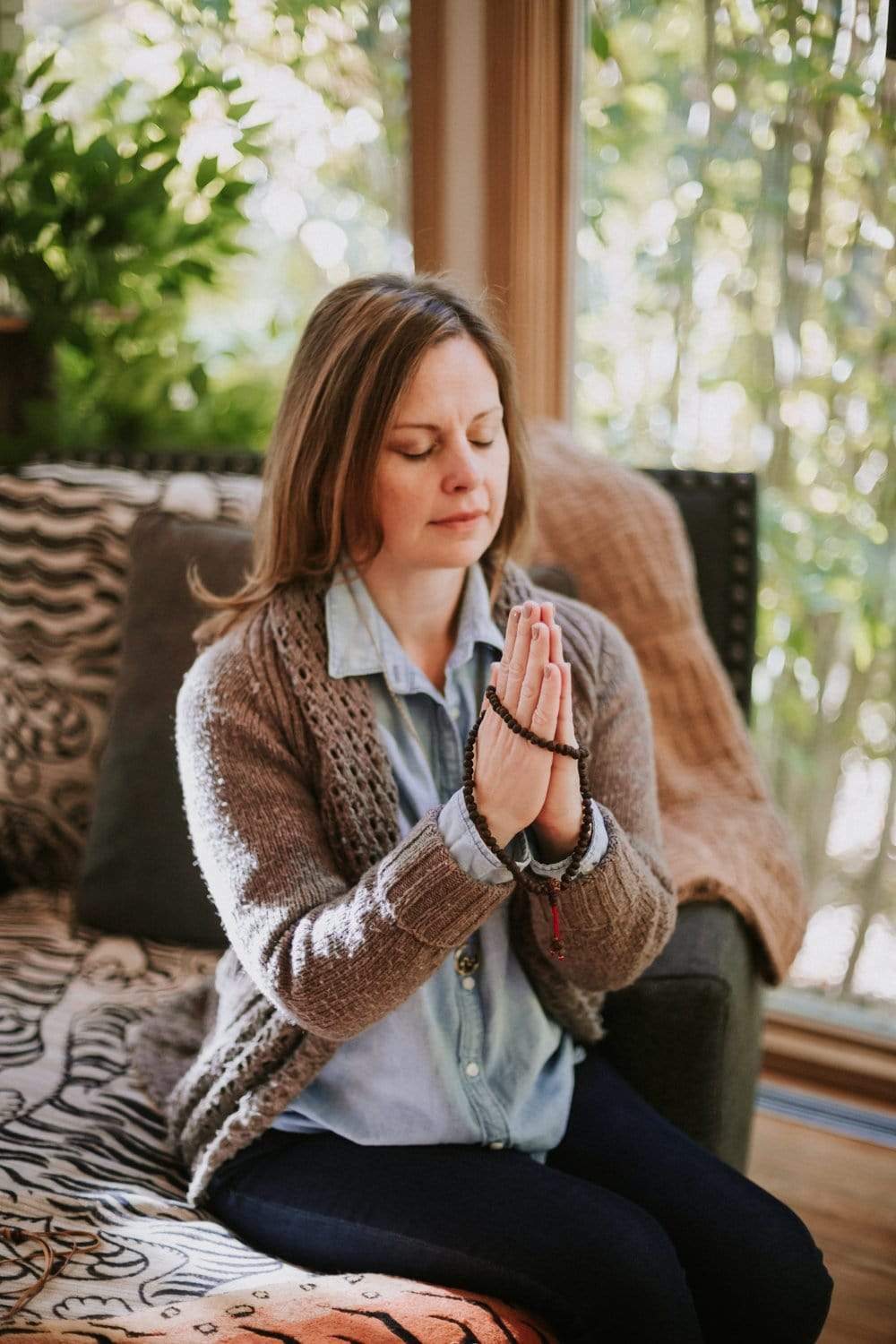 108 Bead Dark Raktu Prayer Mala - Buddhist Meditation Beads for Mindfulness, Yoga & Spiritual Practice - Handmade Wooden Mala Necklace for Stress Relief & Chanting