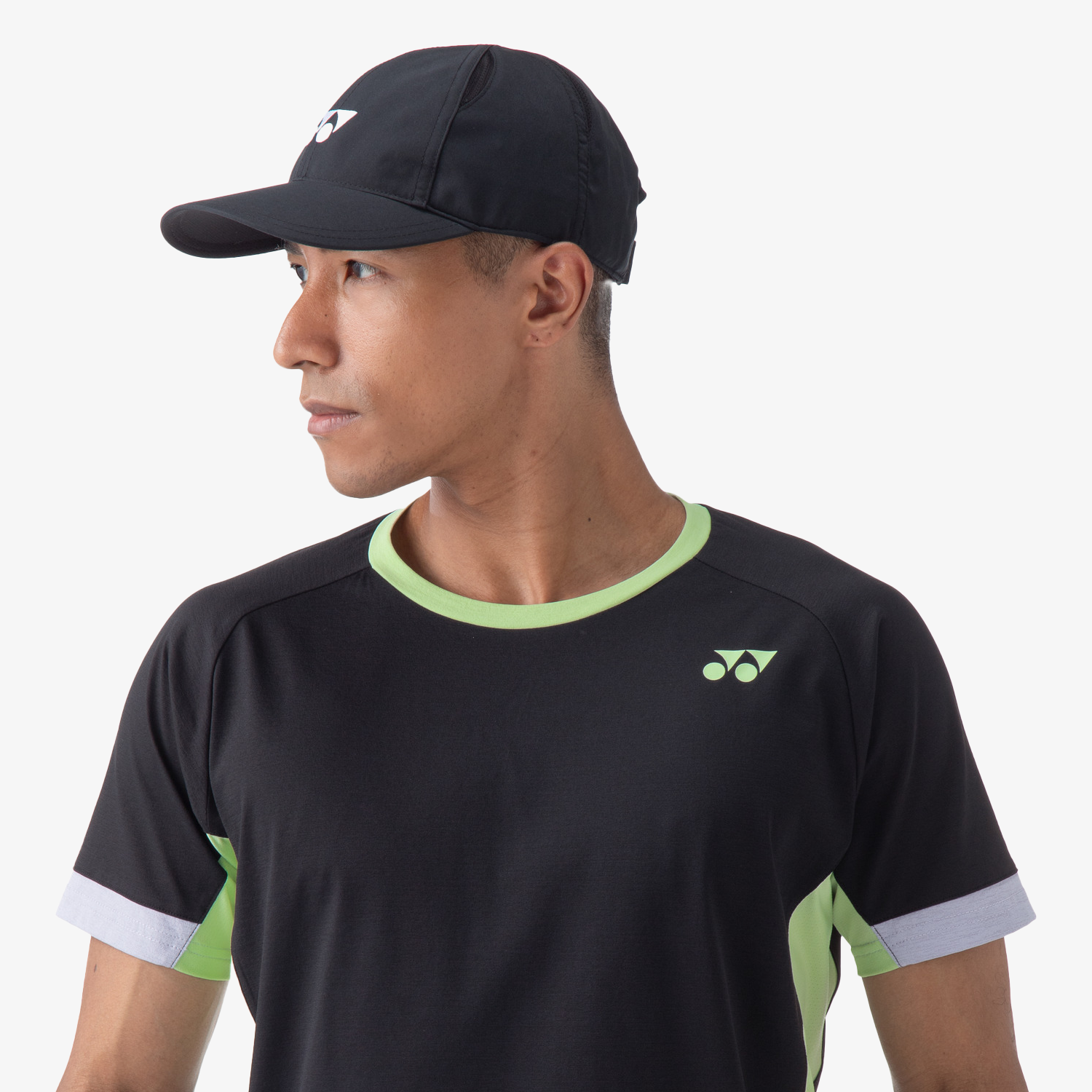 Yonex Men's Crew Neck Tennis Shirt 10563 - Black | Moisture-Wicking Performance Top for Tennis, Golf & Casual Wear