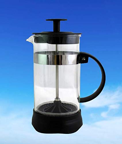 Dependable Industries 12 oz Glass French Press Coffee Maker & Tea Brewer - Compact Single Cup & 3 Cup Espresso Maker, Durable & Easy to Use - Perfect for Home, Office, Camping & Travel