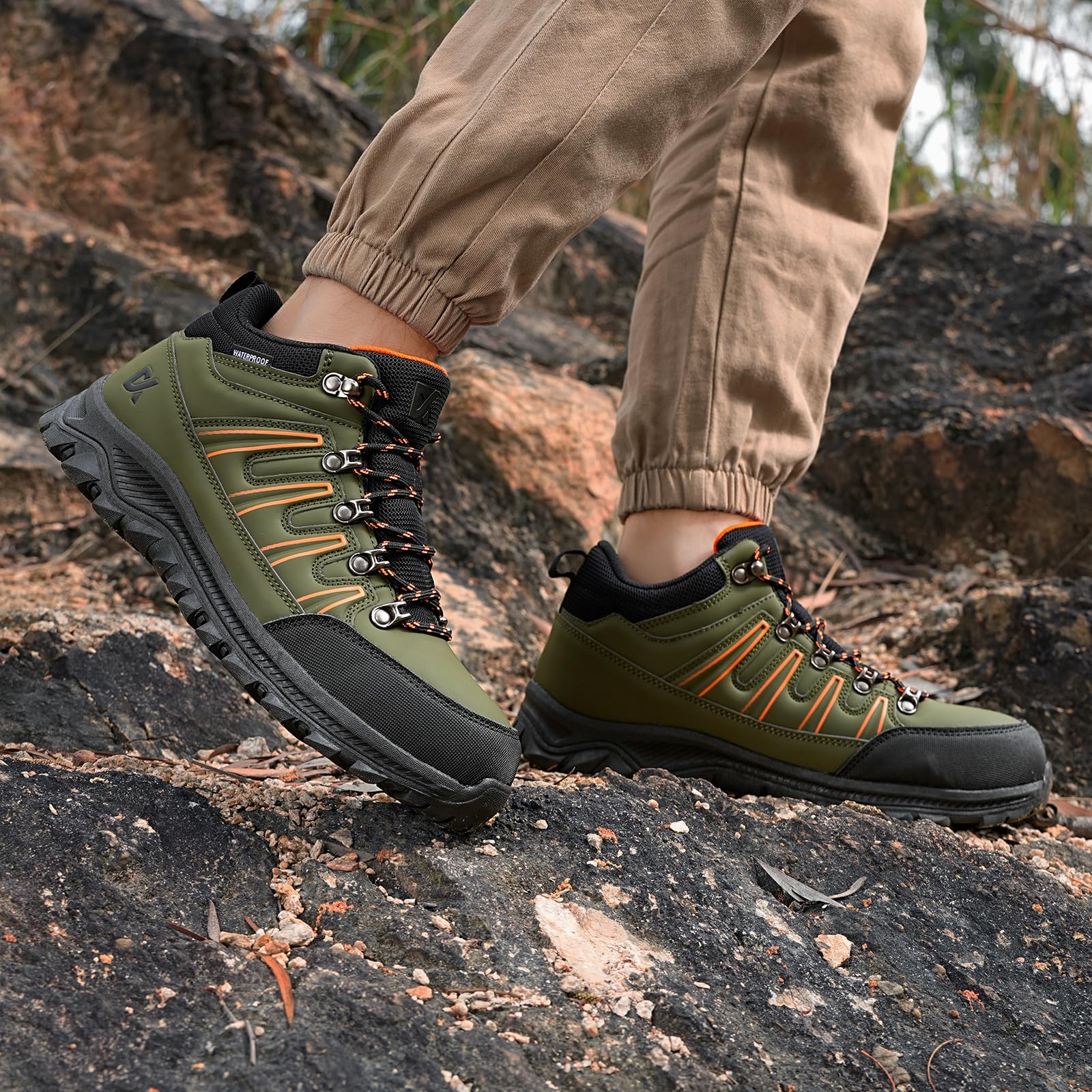 **DXINZHI Men's Steel Toe Work Shoes - Indestructible, Waterproof & Non-Slip Safety Boots with Composite Toe for Outdoor & Industrial Use**    **Usage Scenarios:** Perfect for construction, warehouse work, hiking, and heavy-duty outdoor activities.